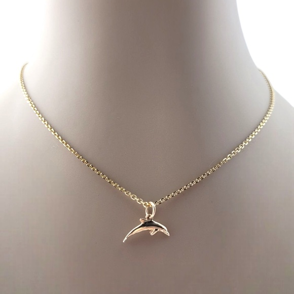 14 Karat Yellow Gold Dolphin Charm Pendant #20890 - Picture 8 of 10